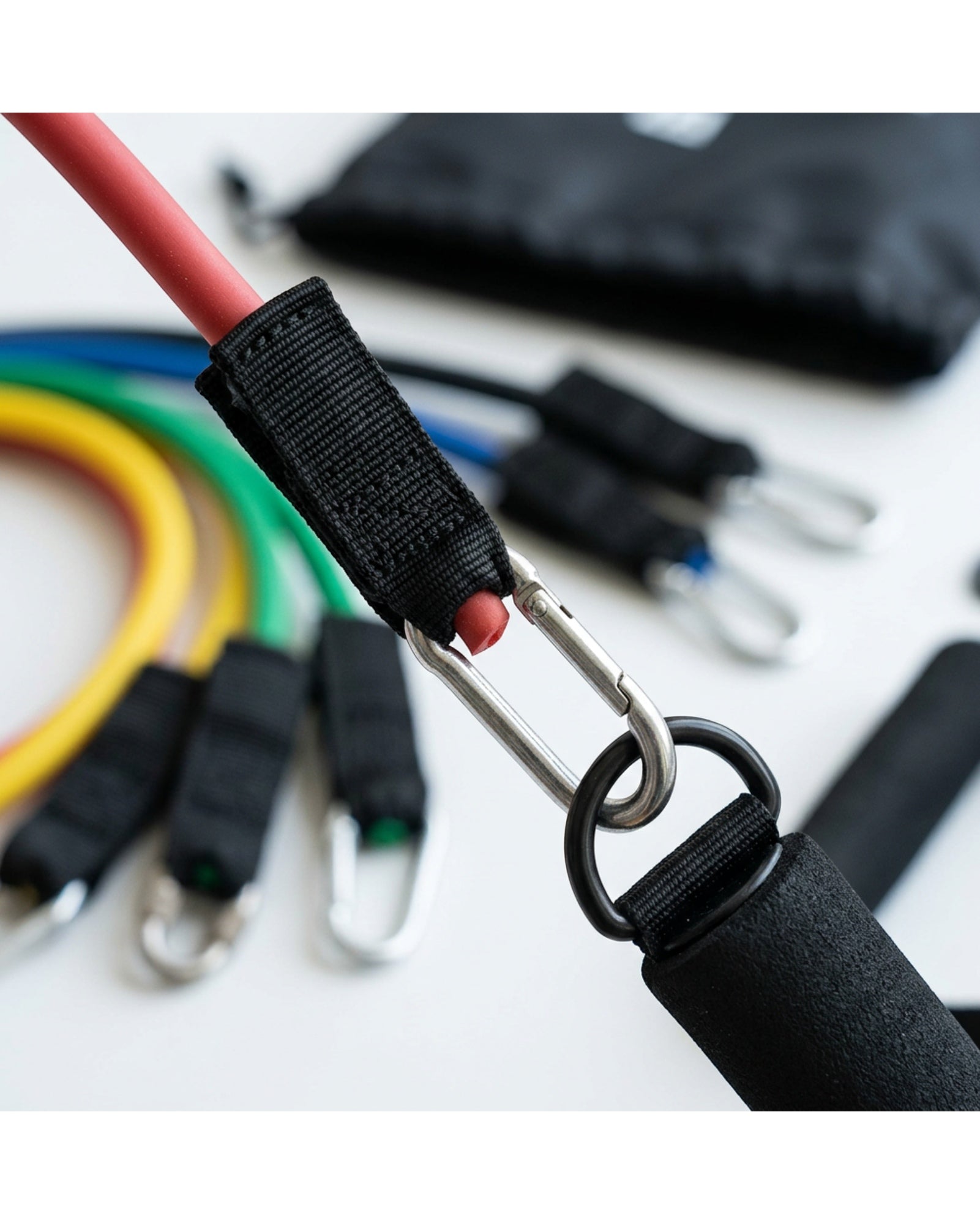 Bkwfx Five Tube Latex Resistance Band Kit with Handles - Detail view