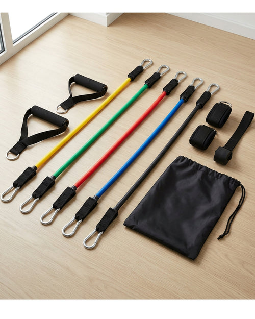 Bkwfx Five Tube Latex Resistance Band Kit with Handles - Lifestyle view